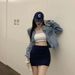 2025 New Korean Style Short For Women High Waist Bodycon Sexy Slim Fit Stretchy One Step Half Skirt Summer_ecoleips.com