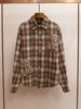 Women's High-End Rhinestone Embellished Bear Pattern Plaid Shirt Lapel Single-Breasted Casual Blouse For Autumn Winter_ecoleips.com