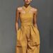 Women's Linen Blend Jumpsuit Crossover Neckline Loose Fit New Arrival From Independent Store_ecoleips.com