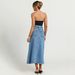 Women's Clothing Blue Button Down Midi Denim Skirt European American Style Women's Bottoms Fashion_ecoleips.com