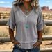 Summer Women's V Neck Short Sleeve T-Shirt Loose Fit Casual Top In Solid Colors Fashion_ecoleips.com