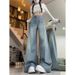 Light Blue Double-button Wide-leg Jeans For Women, 2025 Spring-summer New Style, High-waisted, Loose-fitting, Slimming,_ecoleips.com