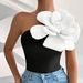 Aria Basics Aria Basics New European And American Style Women's Elegant Off-Shoulder Sleeveless 3D Floral Slim-Fit Tank Top_ecoleips.com