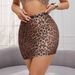 Leopard Print Skinny Wrap Hip Short Skirt Outline Sexy Curve Halter Skirt_ecoleips.com