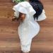 Elegant One-Shoulder Midi Dress – High Waist Lace Slit White Summer Dress For Women (S-XXXL)_ecoleips.com
