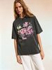 Women's Butterfly Graphic Cotton T-Shirt, Vintage Hand Drawn Doodle Casual Short Sleeve Tee_ecoleips.com