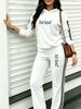 Women's Loose Letter Print Hoodie Two-Piece Set With Soft Jogger Pants, Ideal For Yoga & Daily Commute, Spring And Autumn Outfits_ecoleips.com
