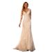 Elegant Long Sleeve Wedding Dress With Deep V-Neck & Low Back, Soft Lace & Chiffon, Slimming A-Line Silhouette With Small Train_ecoleips.com