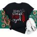 Merry Christmas Tree Santa Claus Plus Size Women's Cartoon Simple Fashion Short Sleeve T-Shirt_ecoleips.com