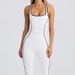 Women's Clothing Sports Cross Border Yoga Jumpsuit Women's Beautiful Back Color Matching Jumpsuit Nude Sports Fitness Wide Leg Flared Pants_ecoleips.com