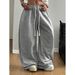 Trendy Women's Wide-Leg Pants – Polyester Drapey Trousers | High Waist Straight Cut | S-XXL | Minimalist Gray | Casual & Office Wear_ecoleips.com