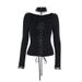 Dark Style Button down Lace Trim Top Elegant Inner Layer Autumn Winter Women's Clothing XS24410 Includes Choker_ecoleips.com