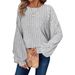 2024 New Cross-Border European And American Knit Autumn/Winter Comfortable Casual Pullover Round Neck Long Sleeve_ecoleips.com