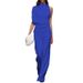 Women's clothing pants solid color one-shoulder pile collar jumpsuit hot selling hot dress pants_ecoleips.com