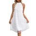 Butterfly Off-Shoulder Dress French-Inspired A-Line Adjustable Neck Tie S-XL Flowy Chiffon Polyester Women's Dress_ecoleips.com