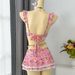 Floral Ruffled Spaghetti Strap Two Piece Swimsuit Bikini European American Style for Women Beach Vacation Casual Summer Top Bottom Separate_ecoleips.com