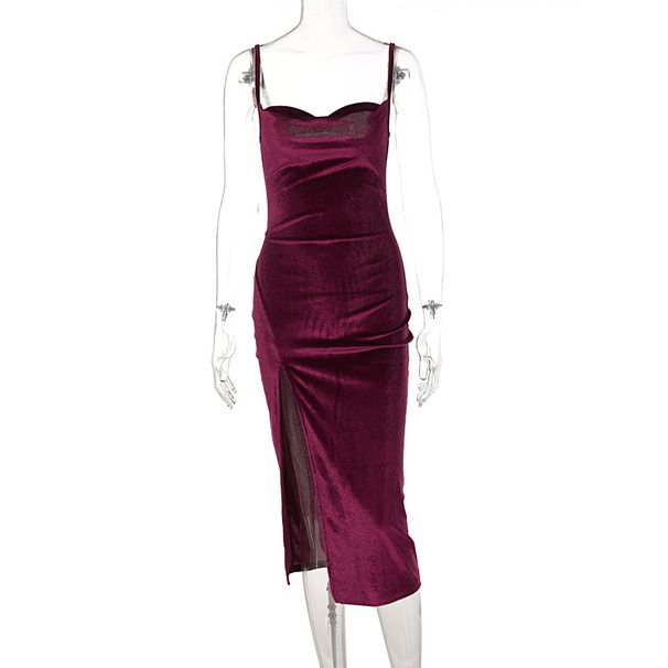 2024 New Spring Fashion Sexy Slim Fit Slit Strap Dress For Women Wholesale_ecoleips.com