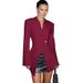 2025s Wind 2025 Winter New Women's Fashion Advanced Design Temperament Slimming Solid Color Button Suit Coat For Women_ecoleips.com