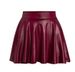 2025 New Women's Leather PU Black Slimming Casual Midi Sexy Pleated Pants Skirt Plus Size_ecoleips.com
