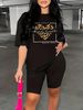 Summer Women's Casual Fashion Suit Leopard Heart Graphic Printed Loose T-shirt Shorts Two-piece Set Summer Sportswear Suitable For Daily Wear-171_ecoleips.com