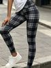 Fleece Lined Plaid Yoga Leggings High Waist Stretch Thermal Workout Pants_ecoleips.com