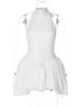 Hugcitar Women Fashion Sleeveless Backless Lace Up Sexy Slim Solid Pleated Mini Dress Summer Party Y2K Clothes Birthday Sundress_ecoleips.com