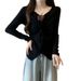 girl Pleated Thickened Three-Dimensional Flower Long Sleeve Sweater Autumn Winter Knitted Design New Slim Fit Slimming Base_ecoleips.com