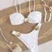 Women's Adjustable Bikini Set – High-Cut Sexy Swimwear With Removable Padding, Quick-Dry Nylon & Breathable Lining (S-L, White)_ecoleips.com