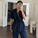 Women's Clothing Casual Workwear Pocket Drawstring Short Sleeved Shirt Trousers Summer Two Piece Suit_ecoleips.com