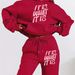 Women's Street Casual And Stylish Autumn Winter Sweatshirt And Sweatpants Set Letter Pattern Hoodie Two-Piece Outfit_ecoleips.com