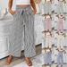 Women's Straight Leg Pants Casual Elegant Striped Trousers For Work And Daily Wear Multiple Color Choices_ecoleips.com