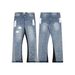High Street Net Red Ink Splash Print Trousers Washed Jeans_ecoleips.com