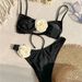 Sexy Floral Bikini Set For Women - Push-Up Swimwear With 3d Flower Design, Comfortable Nylon & Spandex Fabric (Multiple Colors & Sizes)_ecoleips.com
