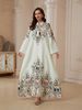 Muslim Chic Print Plus Size New 2026 Fringe Design Rhinestone A-Line Dress, Elegant Long Dress With Unique Patterns And Decorations_ecoleips.com