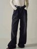 Women's Clothing New Style Women's Black High Waist Slim Tall Wide Leg Pants Long Pants_ecoleips.com