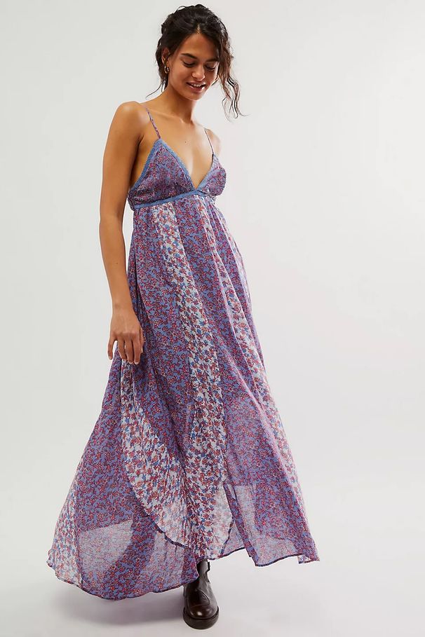New European American 2024 Bohemian Style Strapless Long Dress With High Waist, V-Neck, Floral Print, And Sexy Design_ecoleips.com
