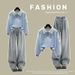 Women's Clothing Preppy Style Women's Embroidered Bow Sweatshirt And Jeans Set Collar High Waisted Slimming Outfit For Formal & Casual_ecoleips.com