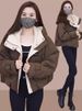 girl Girl Fleece-Lined Parka For Women Winter 2025 New Loose Casual Petite Thickened Short Coat Cotton Padded Jacket_ecoleips.com
