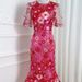 Elegance Embroidered Floral Dress – Lantern Sleeves, Fit & Flare Silhouette (S-4xl, 8 Colors, Polyester Blend)_ecoleips.com