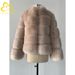 Luxury Faux Fox Fur Coat – Winter Stand Collar Jacket,Warm Outerwear For Women, Elegant & Ethical Fashion (Black, S/M/L/XL)_ecoleips.com