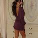 Women's European American Style Sexy Deep V Neck Long Sleeve Dress Solid Color Bodycon Hip Nightclub Party Spring New 2025_ecoleips.com