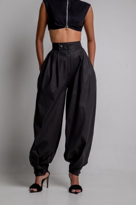 Women's High Waist Zip Ankle Jeans - Retro Relaxed Fit Casual Pants With Elastic Cuffs_ecoleips.com
