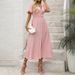 Lantern Sleeve Summer Women's Dress With Textured Fabric And V-Neck Design_ecoleips.com