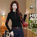 A Warm Winter And Autumn Undergarment For Women, Featuring A Colorful Design, A Stylish Loose Fit, Long Sleeves, A Stand_ecoleips.com