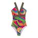Women's Clothing Printed Ribbon Swimsuit Conservative Deep V Hot Spring Triangle Swimsuit For Women_ecoleips.com