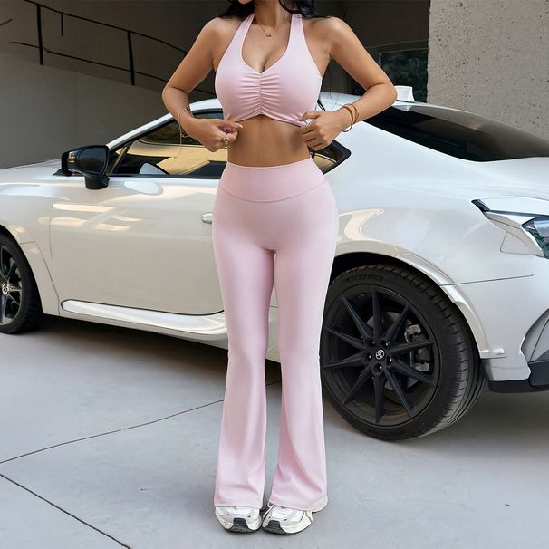 Y2K Fitness Style Women's Pant Sets European And American Cross Border E Commerce Yoga Vest And Sports Pants Summer 2026 Amazon Independent Store_ecoleips.com