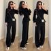 Women's Casual Long Sleeve Top with Pockets Wide Leg Pants Set Comfortable Minimalist Outfit for Everyday Wear_ecoleips.com