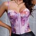 Aria Basics Aria Basics European And American Style Pure Desire Waist Cincher 3D Underwire Slim Fit Camisole Printed Sexy Fishbone Bra Vest Top_ecoleips.com