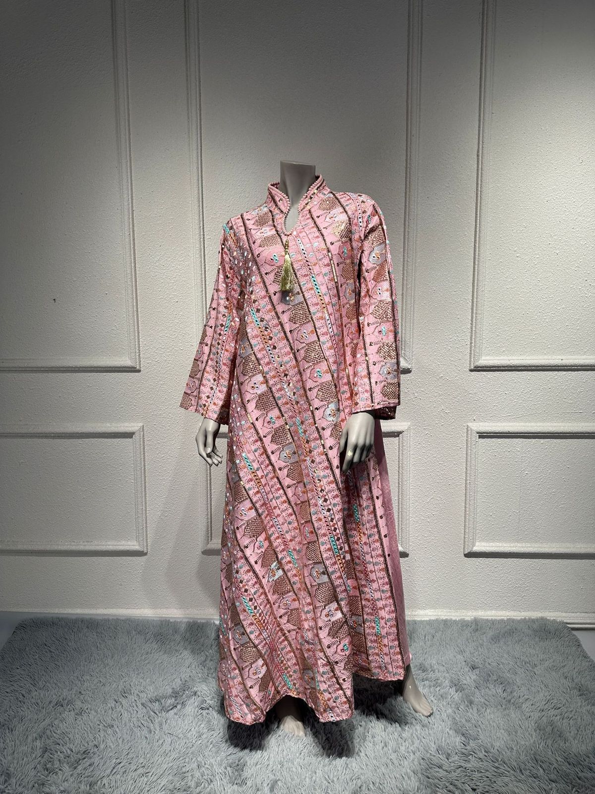 Women's Clothing Women's Abaya Glamorous Evening Gown With Sequin Embroidery Dubai Style Middle East Fashion Middle East Dubai Robe Modest Abaya Dress_ecoleips.com