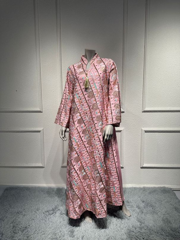 Women's Clothing Women's Abaya Glamorous Evening Gown With Sequin Embroidery Dubai Style Middle East Fashion Middle East Dubai Robe Modest Abaya Dress_ecoleips.com